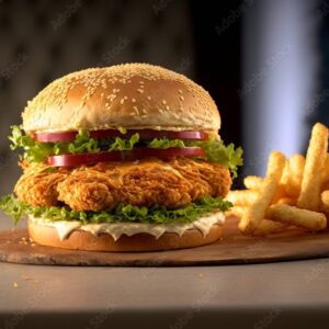 Zinger burger & Fries
